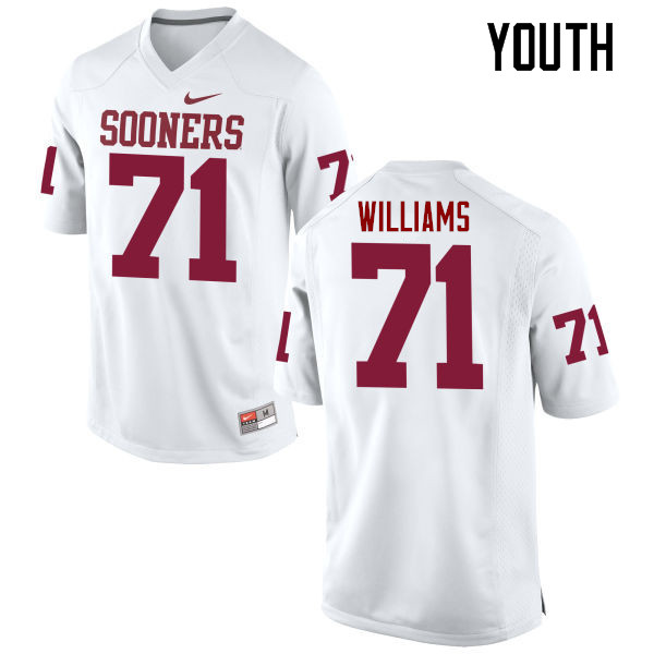 Youth Oklahoma Sooners #71 Trent Williams College Football Jerseys Game-White